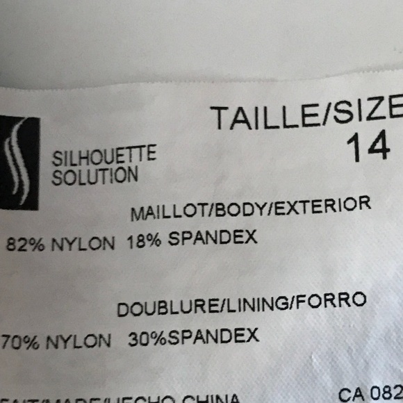 Silhouette Solutions  Suit With Tankini Look Size 14 - Picture 9 of 9